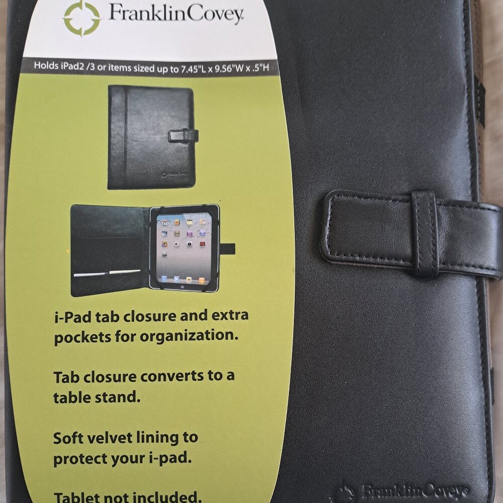 FRANKLIN COVEY Premium Leather I-Pad Case 9-3/4"x7-3/4"x3/4"